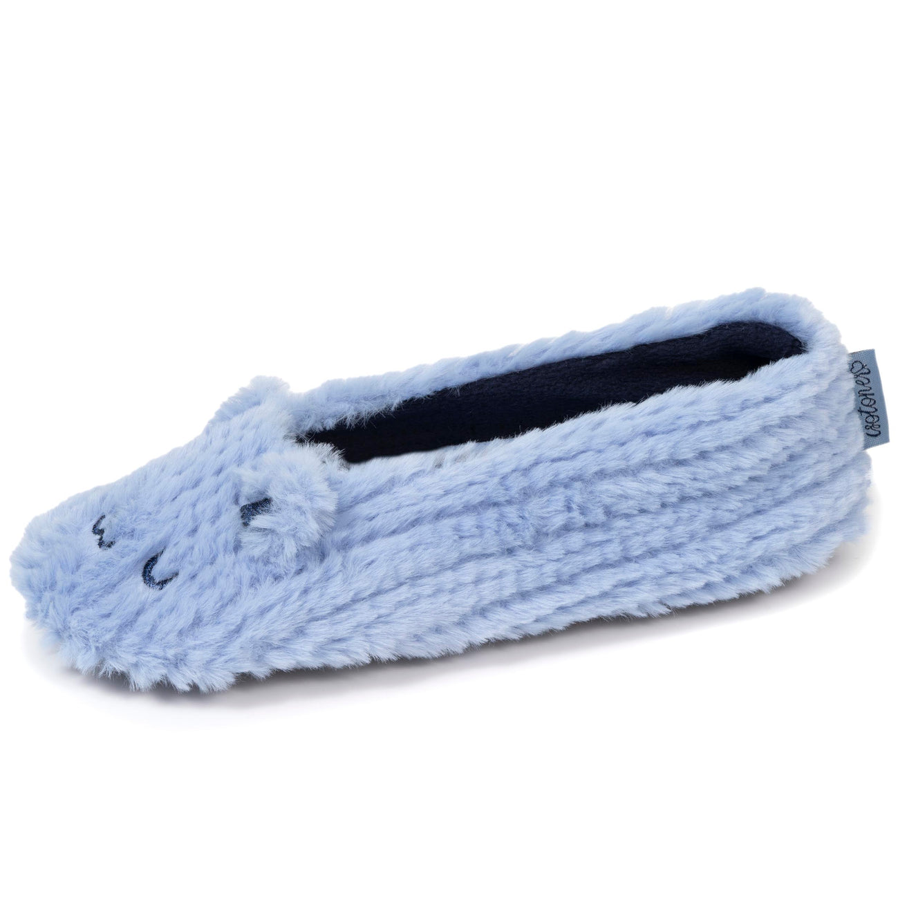 Chaussons ballerines Femme Chat Bleu