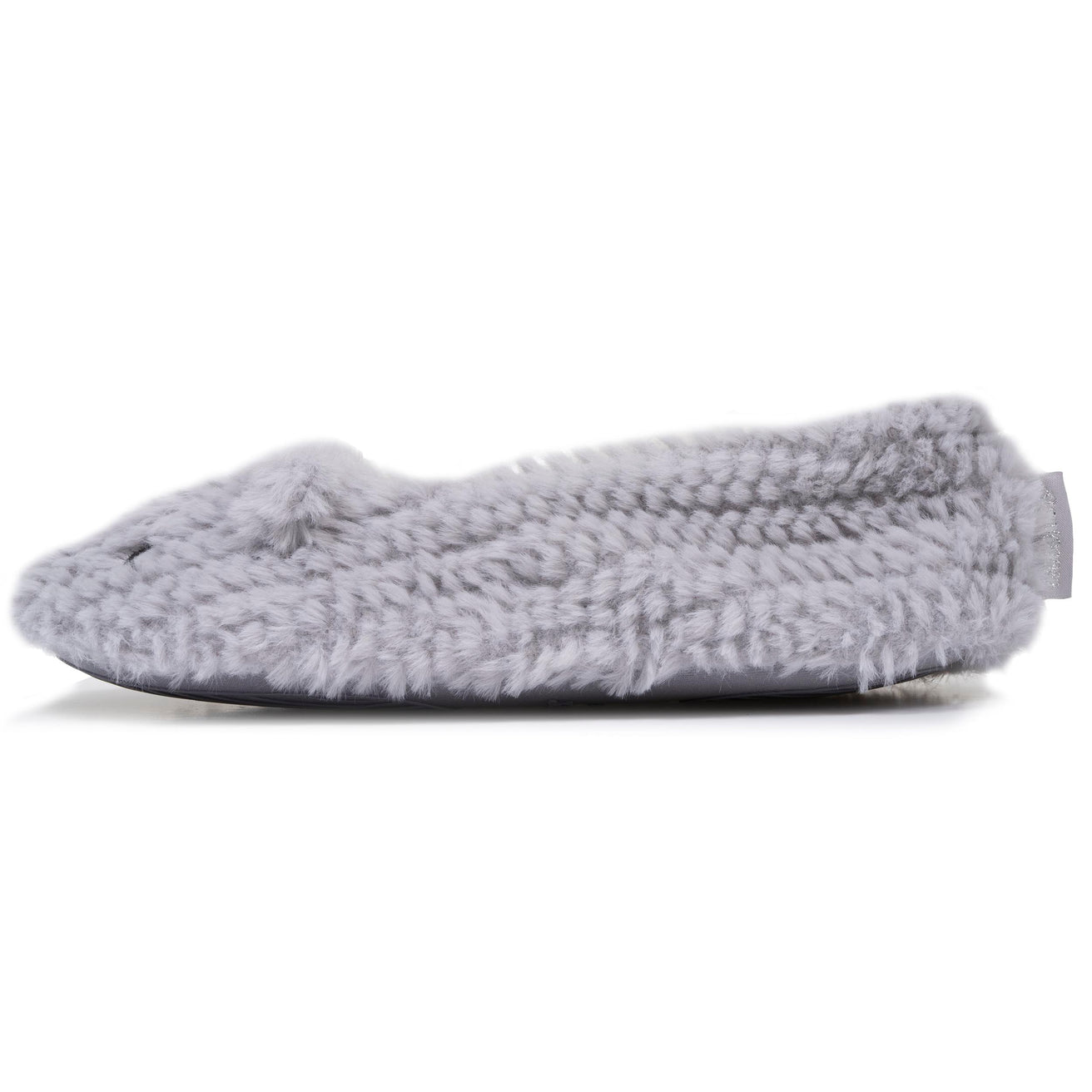 Chaussons ballerines Femme Chat Gris texturé