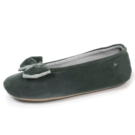 Chaussons ballerines Femme Double nœud Sauge - Isotoner
