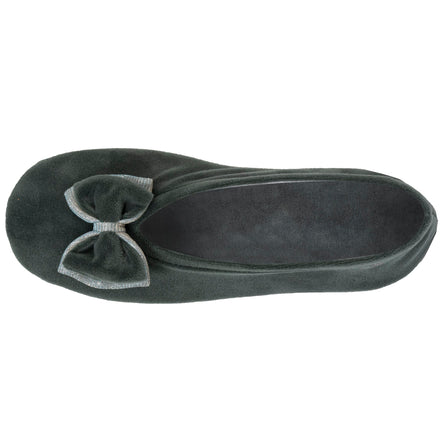 Chaussons ballerines Femme Double nœud Sauge - Isotoner