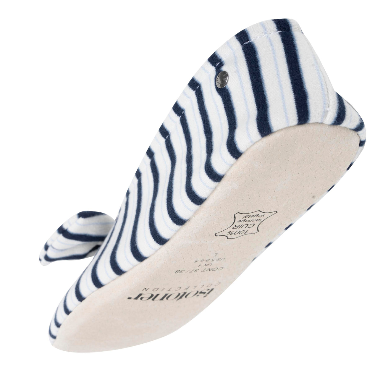 Zapatillas de casa bailarinas Mujer Lazo Rayas Azul