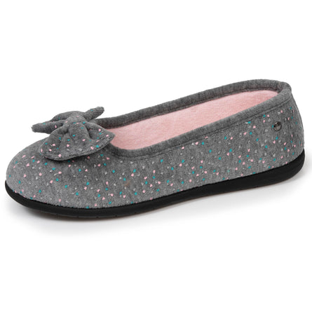 Chaussons ballerines Femme Gris chiné clair - Isotoner