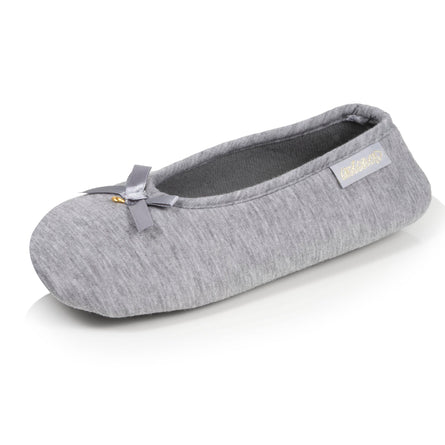 Chaussons ballerines Femme Gris nœud satiné - Isotoner