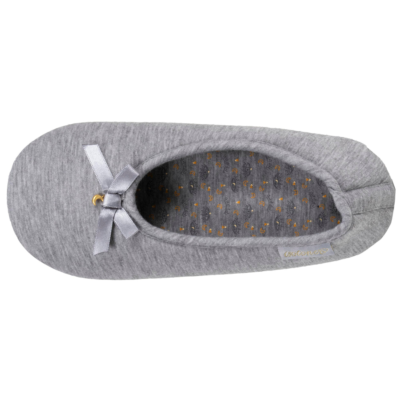 Chaussons ballerines Femme Gris nœud satiné