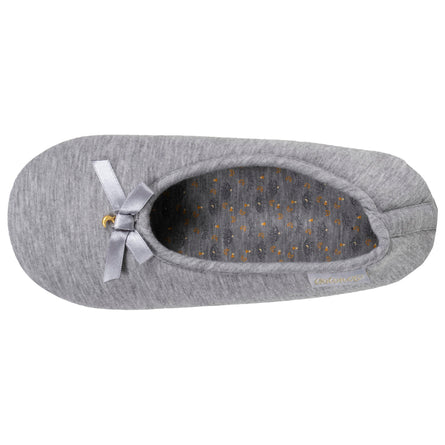Chaussons ballerines Femme Gris nœud satiné - Isotoner