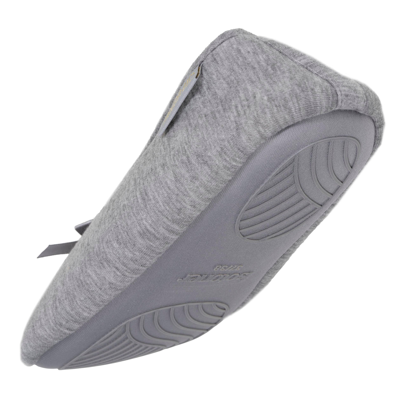 Chaussons ballerines Femme Gris nœud satiné