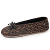 Chaussons ballerines Femme Double nœud Sauge léopard - Isotoner