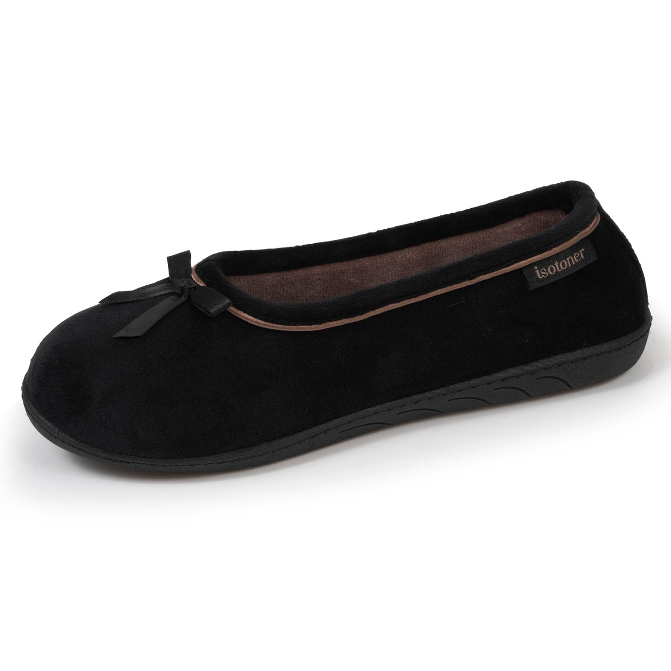 Chaussons ballerines Femme Noir beige