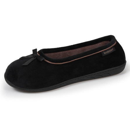 Chaussons ballerines Femme Noir beige - Isotoner
