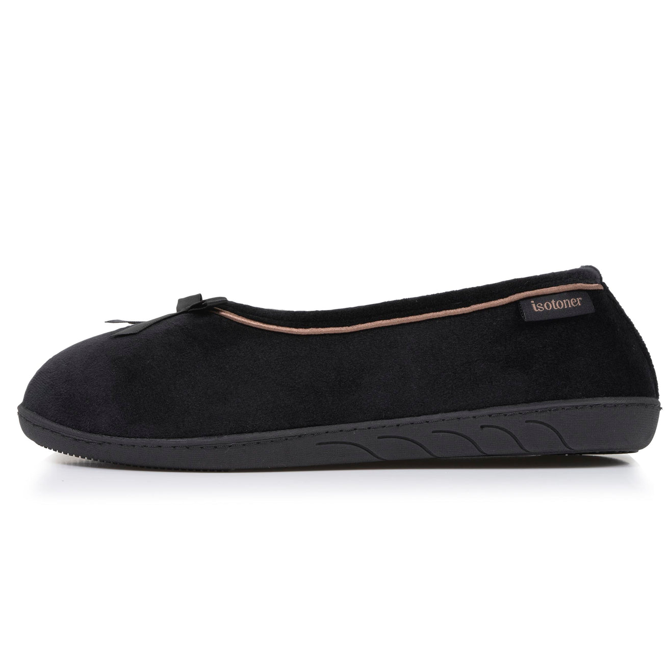Chaussons ballerines Femme Noir beige