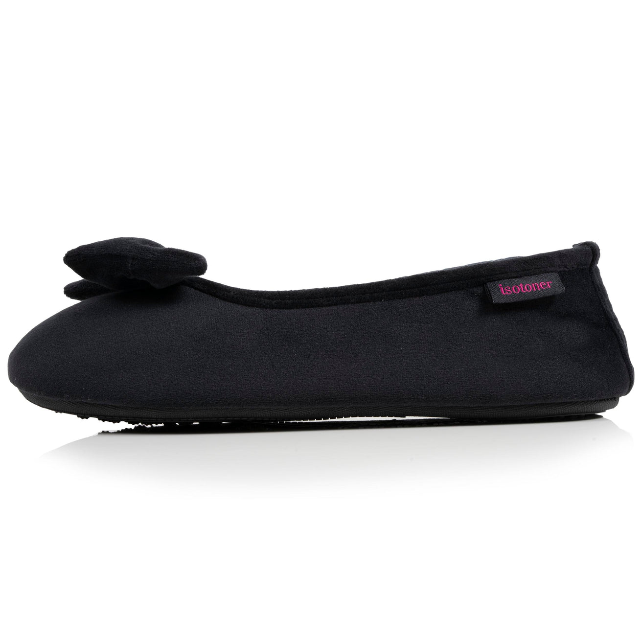 Chaussons ballerines Femme Noir carreaux rouges