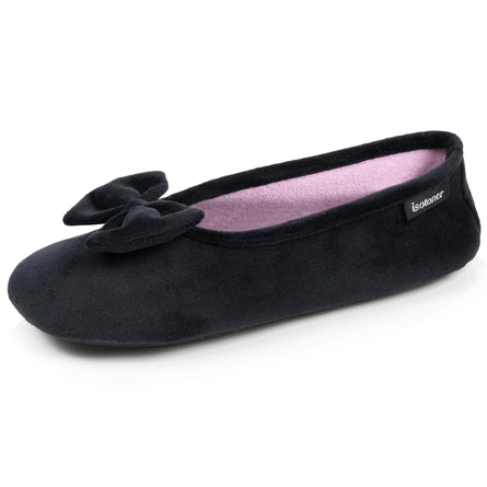 Chaussons ballerines Femme Noir intérieur pois - Isotoner