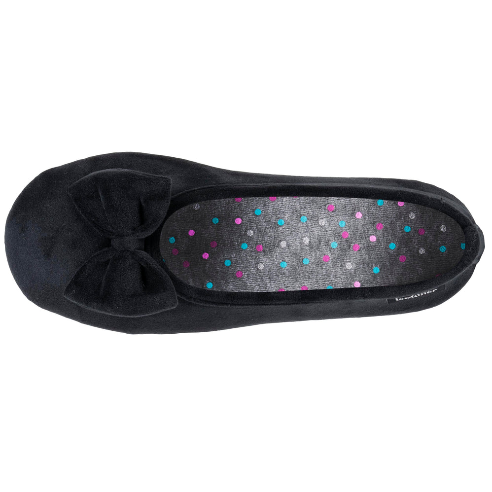 Chaussons ballerines Femme Noir pois - Isotoner