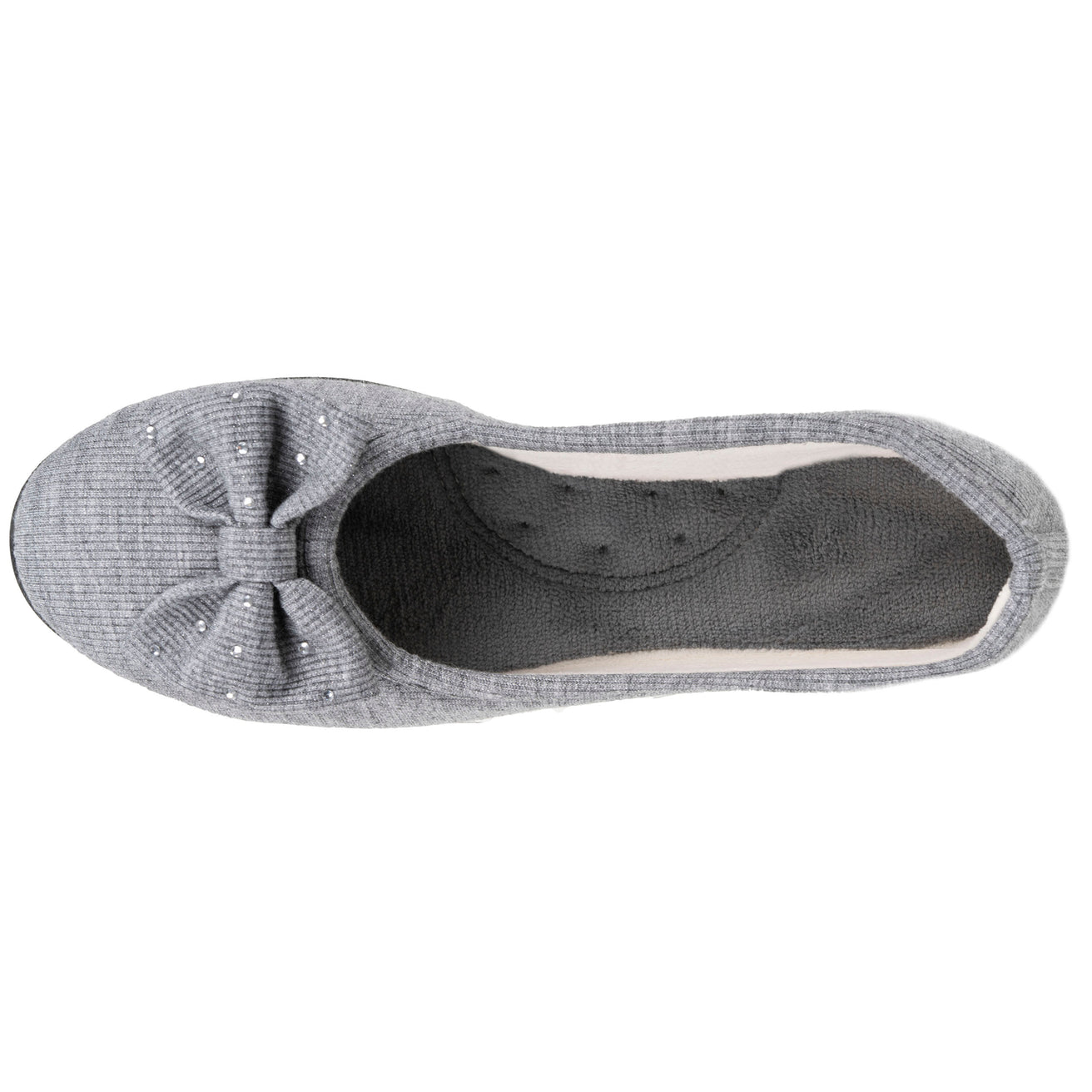 Zapatillas de casa Bailarinas Mujer Lazo irisado Gris