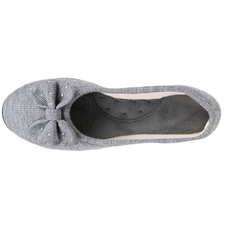 Chaussons ballerines Femme Gris nœud irisé - Isotoner