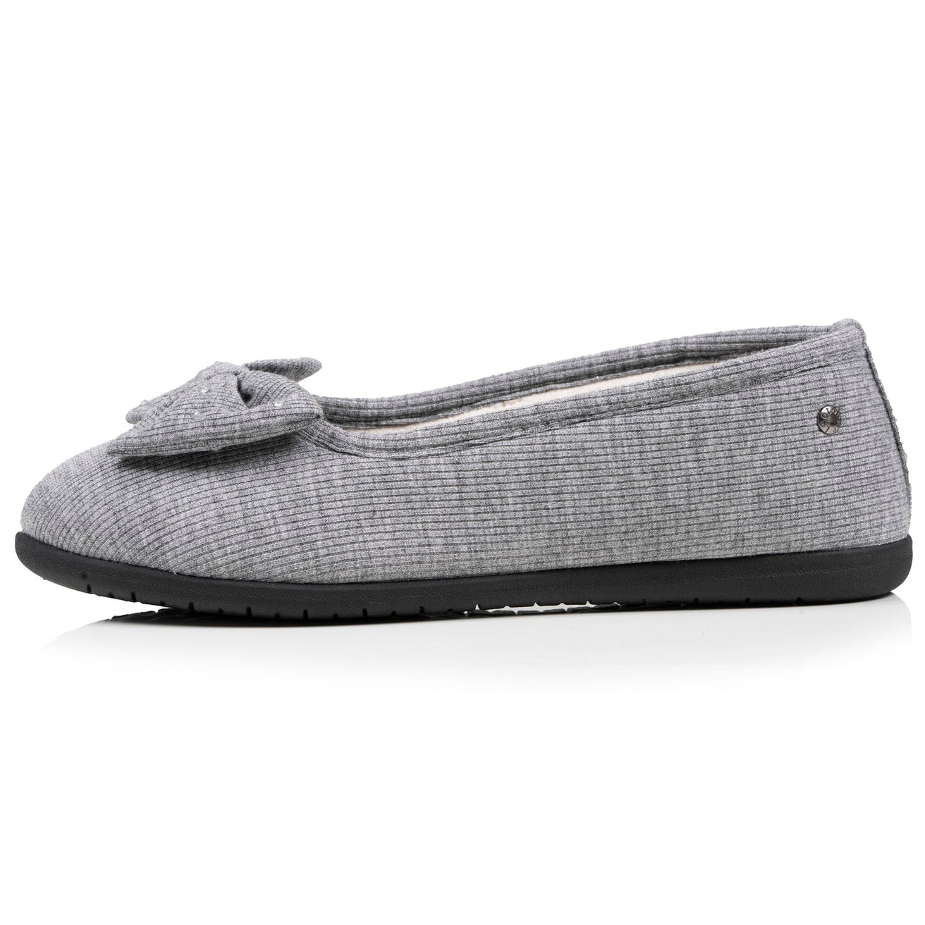 Zapatillas de casa Bailarinas Mujer Lazo irisado Gris