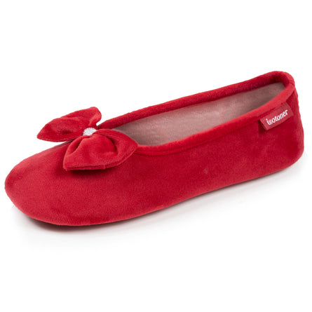 Chaussons ballerines Femme Rouge - Isotoner