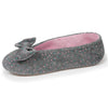 Chaussons ballerines grand nœud Femme Vert d'eau gris chiné clair - Isotoner