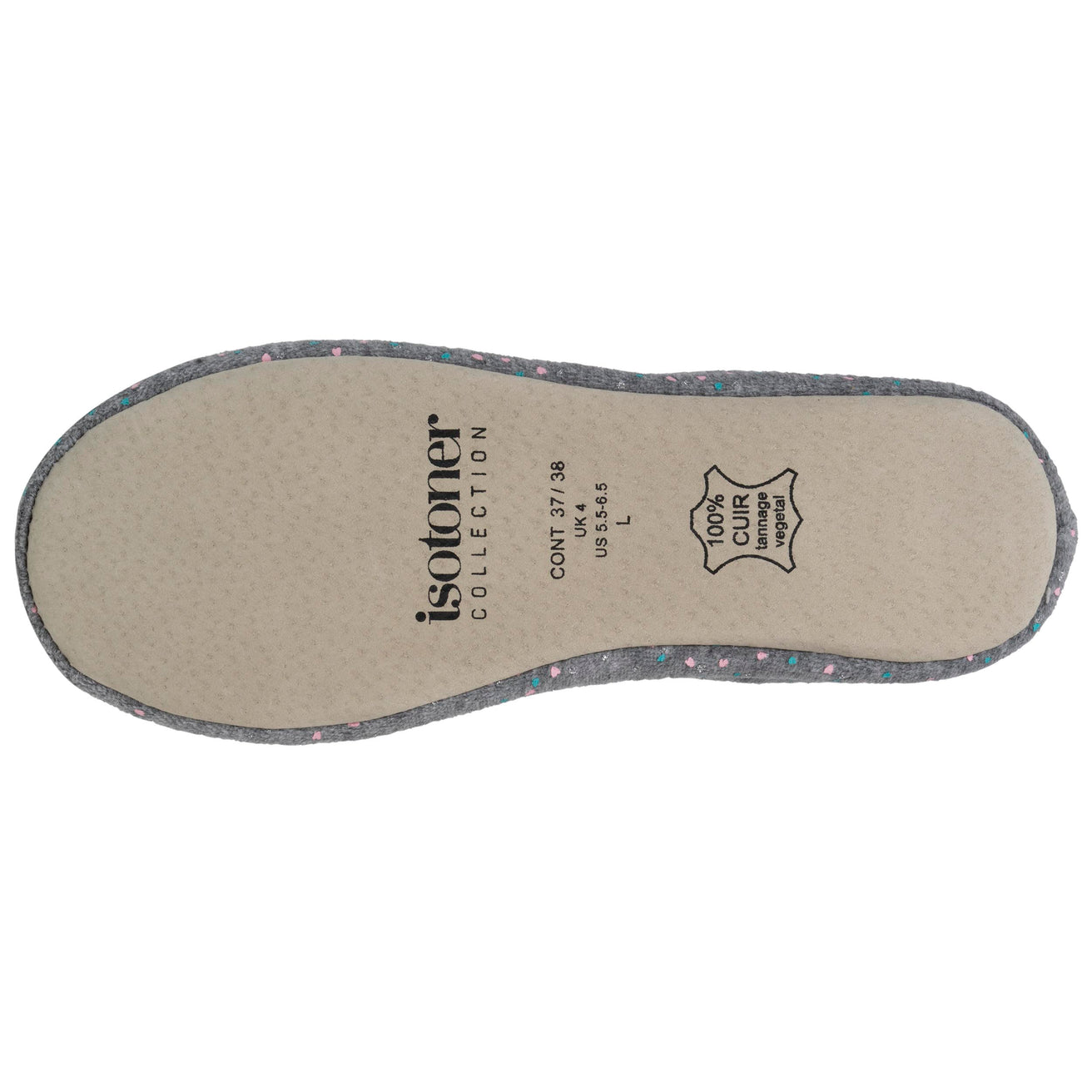 Chaussons ballerines Femme Grand Nœud Gris chiné clair