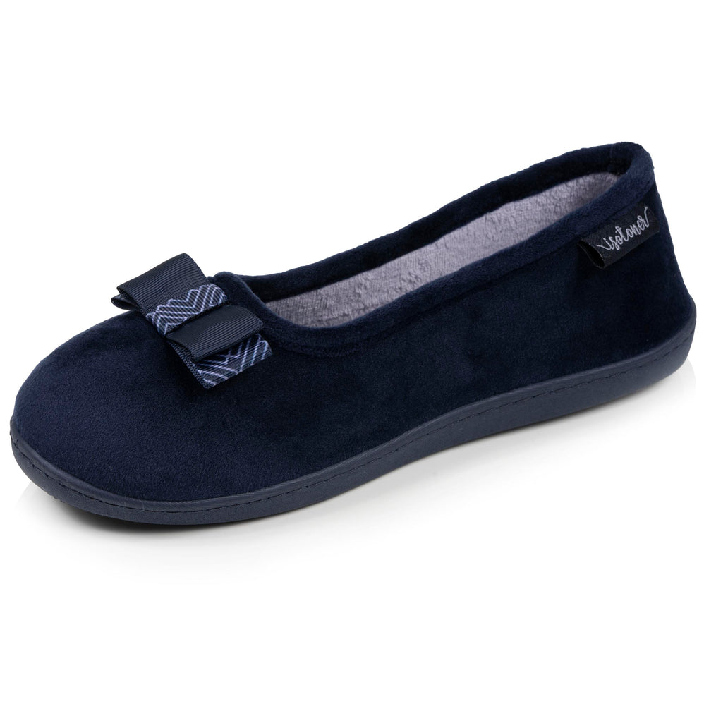 Chaussons ballerines Femme Marine graphique - Isotoner