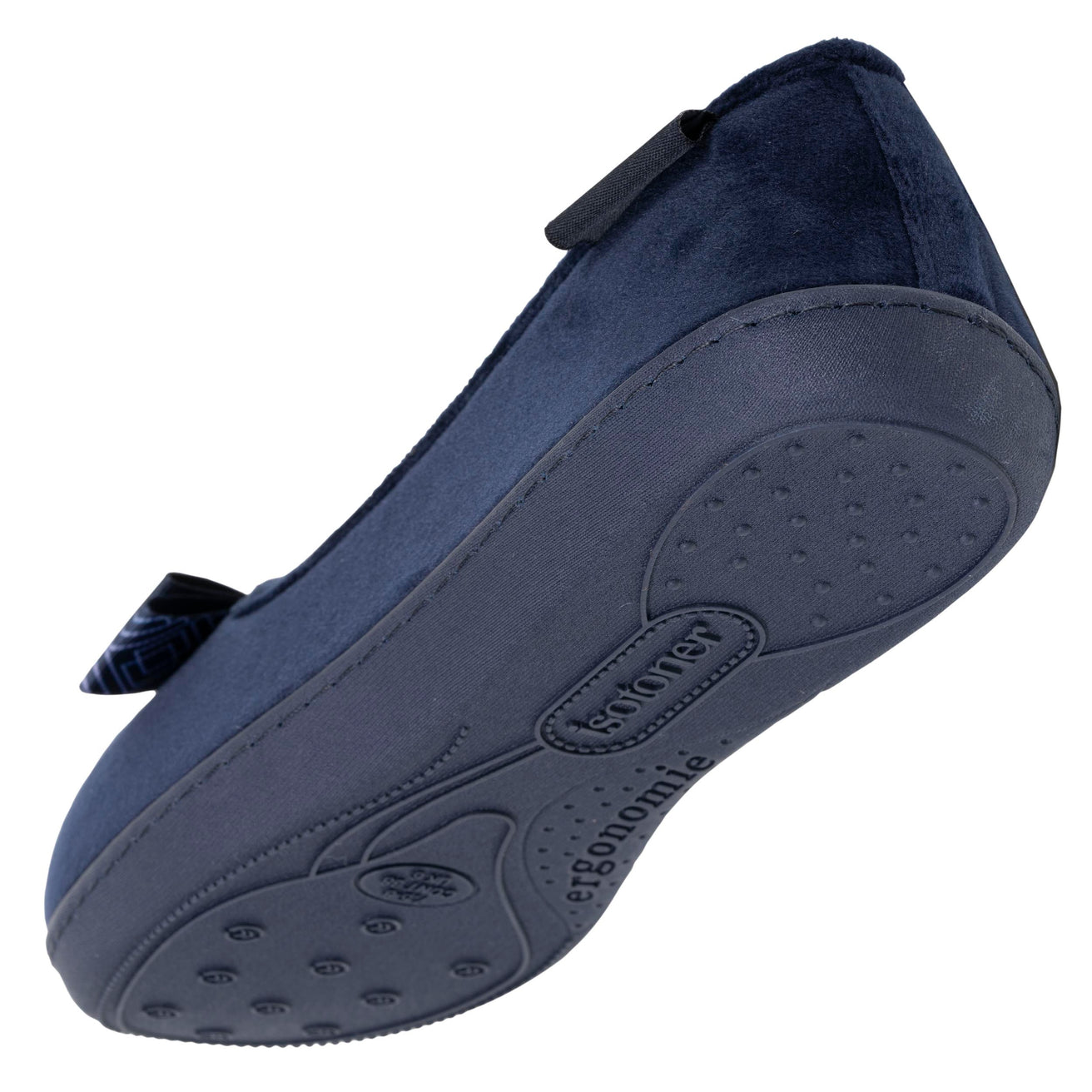 Chaussons ballerines Femme ergonomiques Marine nœud graphique