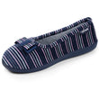 Mujer Zapatillas de casa ergonómicas Rayas azul marino