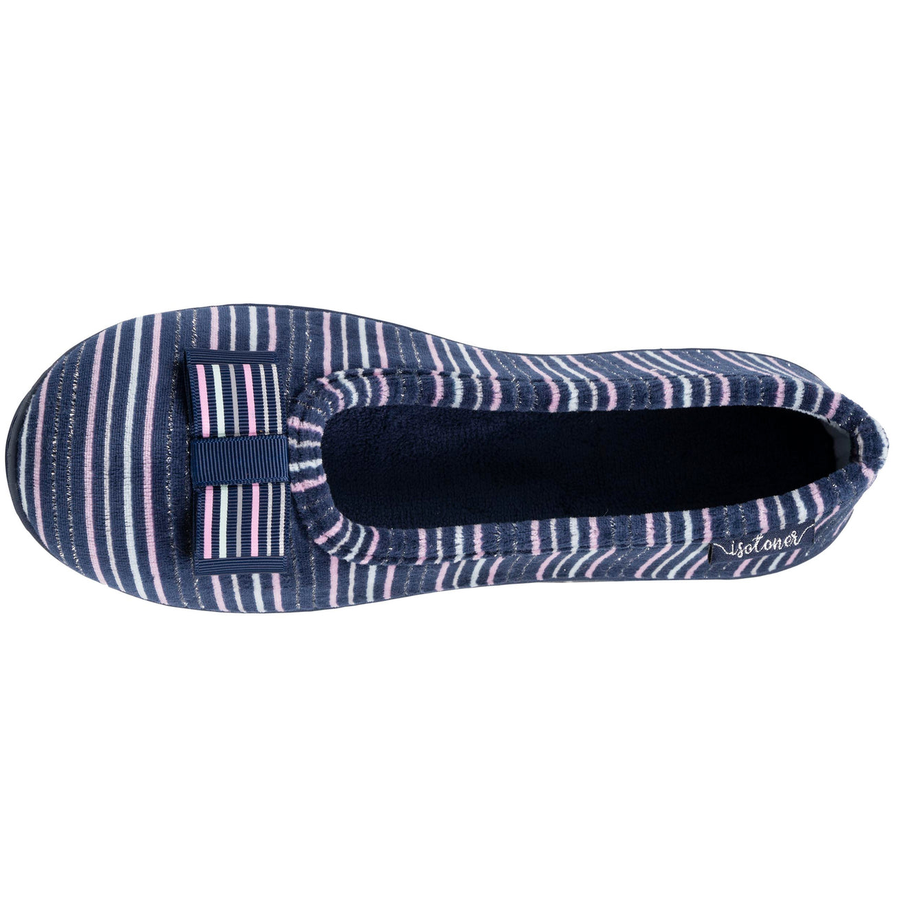 Mujer Zapatillas de casa ergonómicas Rayas azul marino