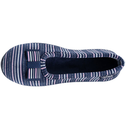 Chaussons ballerines Femme ergonomiques Rayures marine - Isotoner