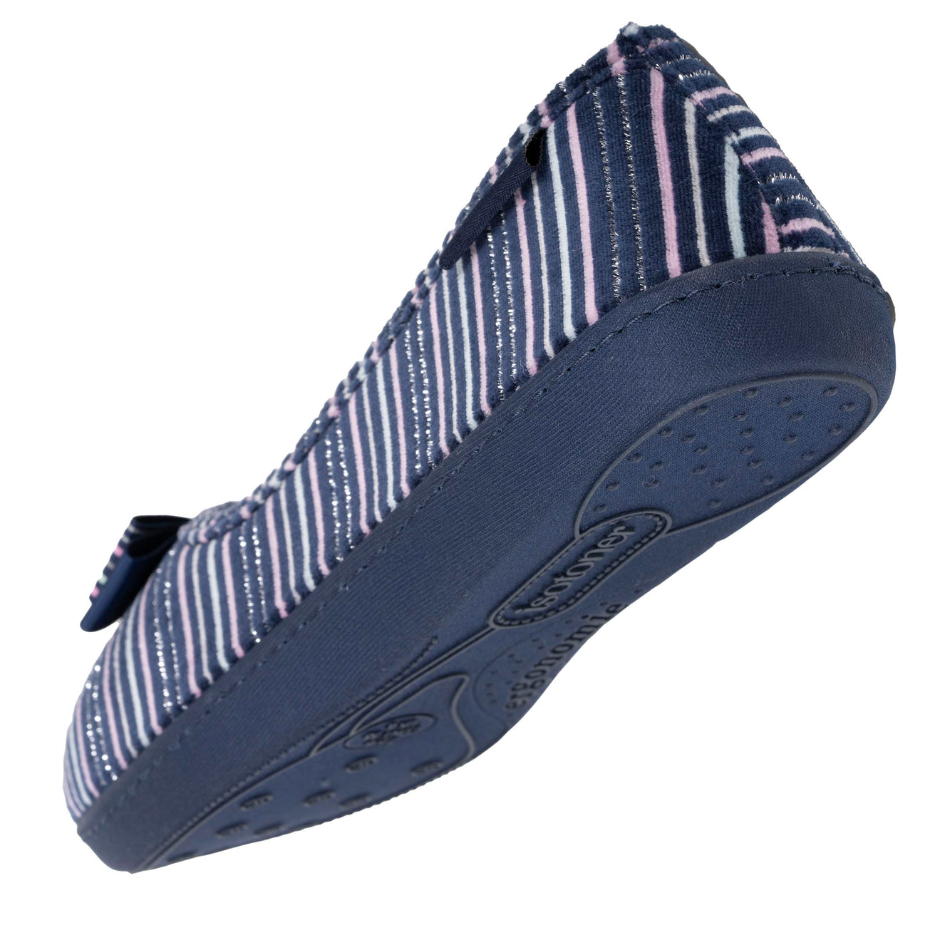 Mujer Zapatillas de casa ergonómicas Rayas azul marino