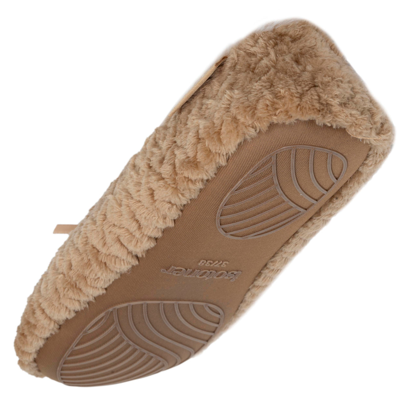 Chaussons ballerines texturés Femme Camel