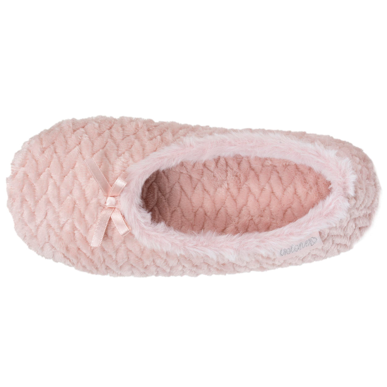 Chaussons ballerines texturés Femme Rose
