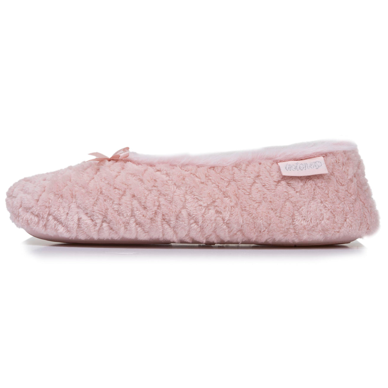 Chaussons ballerines texturés Femme Rose