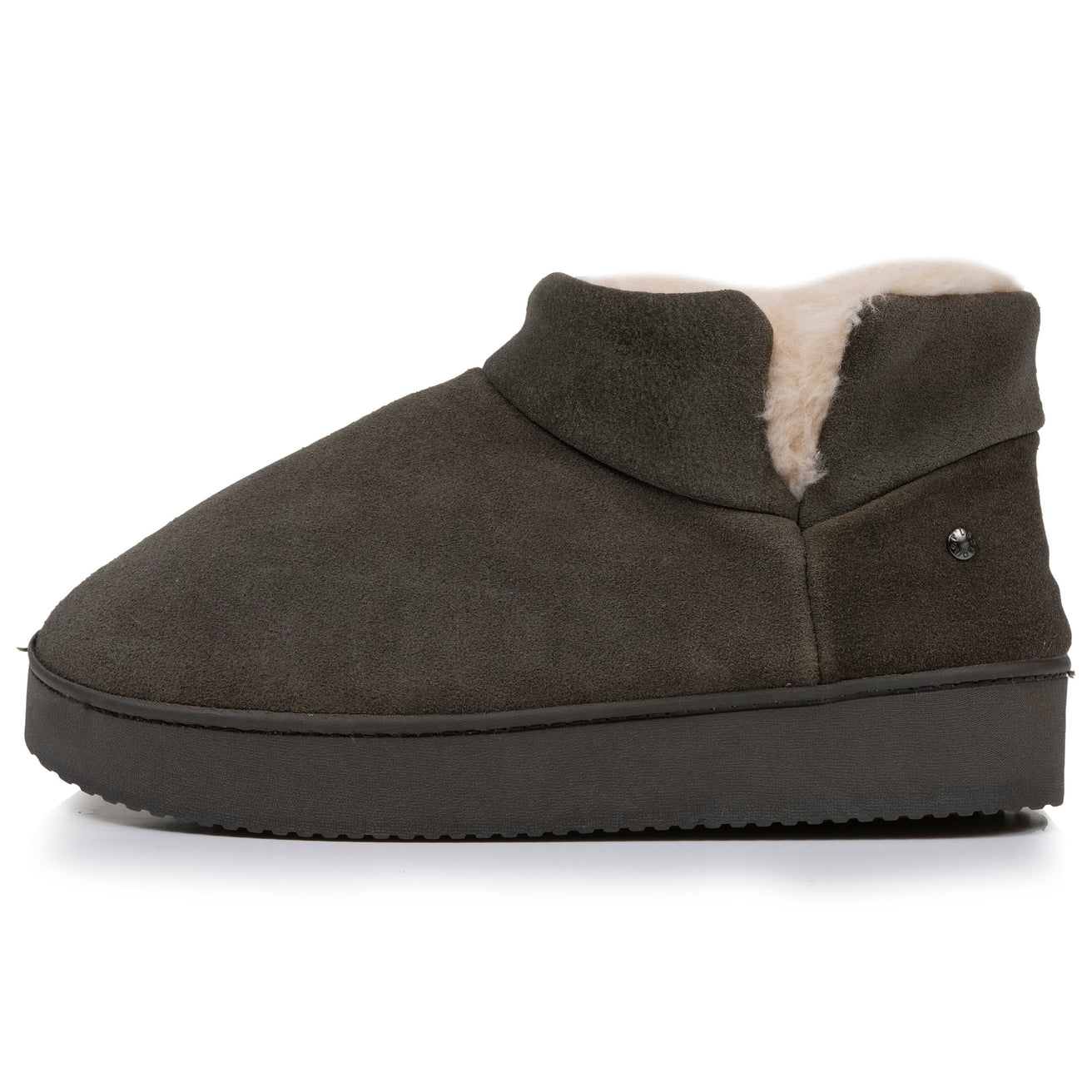 Chaussons botillons cuir Femme Kaki