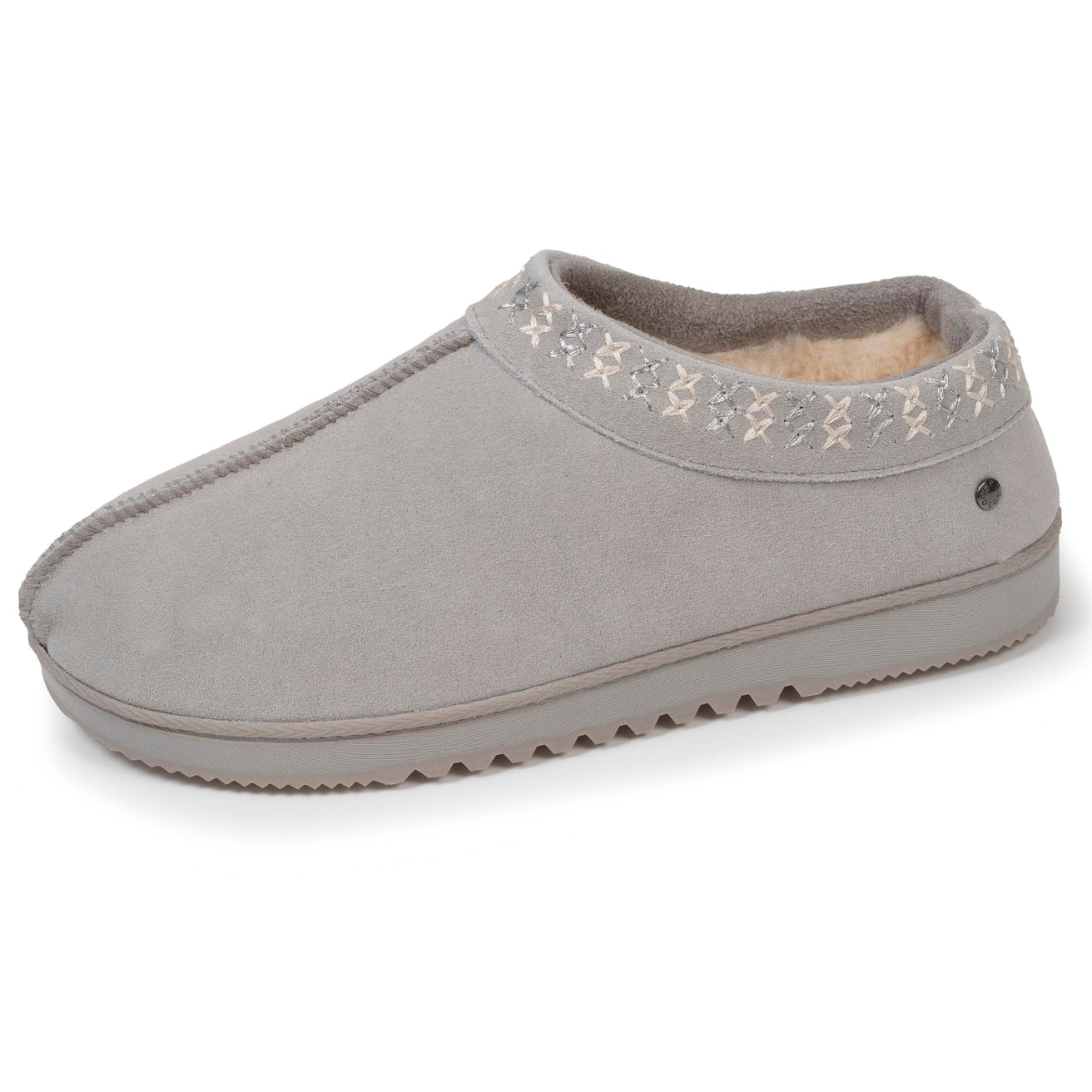 Chaussons botillons bas Femme cuir Gris
