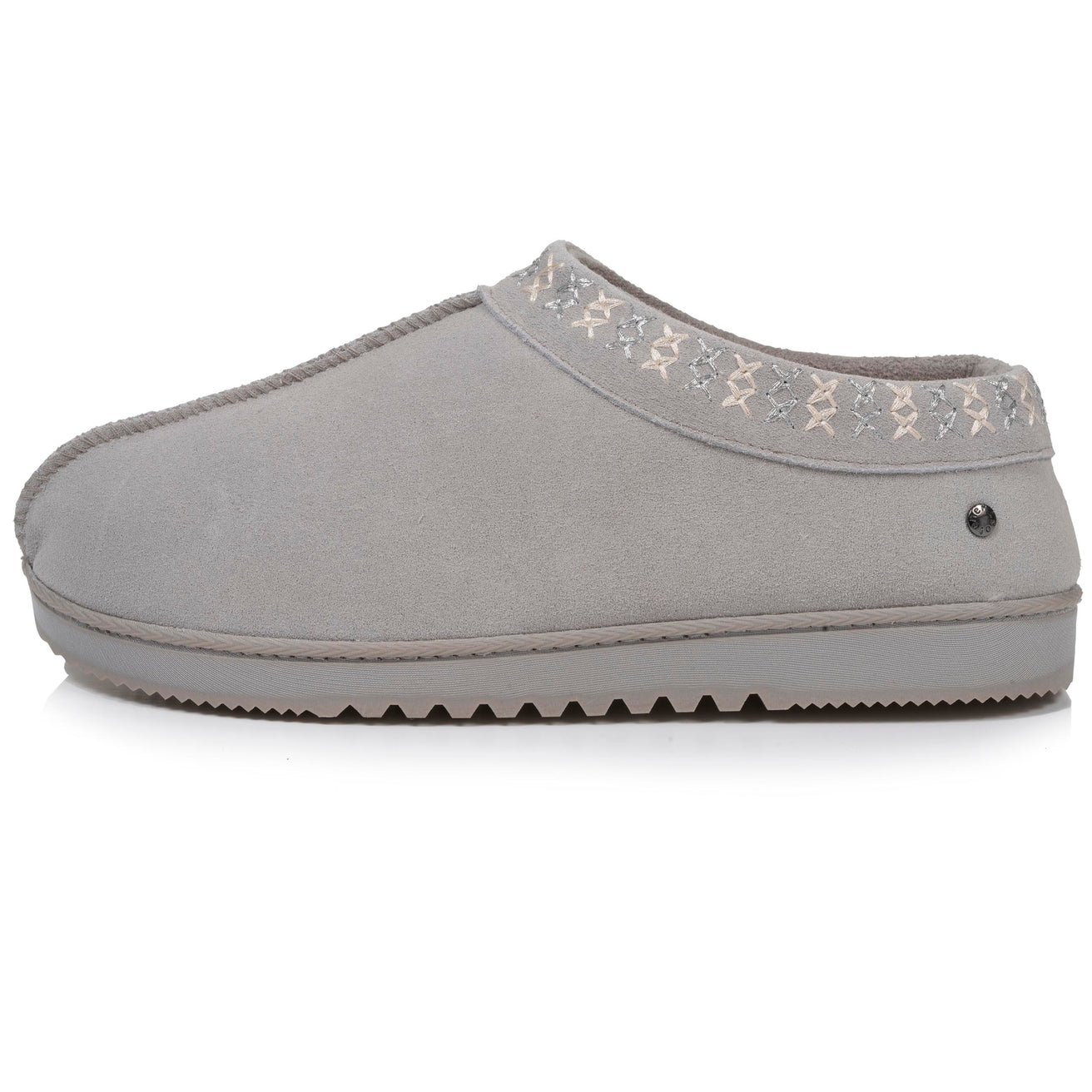 Chaussons botillons bas Femme cuir Gris