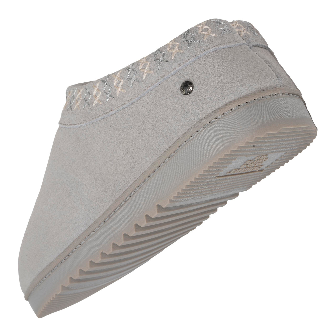 Chaussons botillons bas Femme cuir Gris