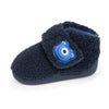 Chaussons bottillons scratch bébé marine monstre jaune - Isotoner