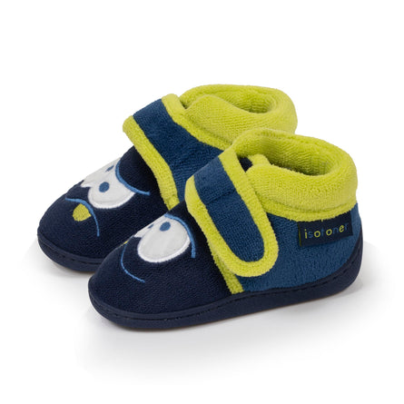 Chaussons bottillons scratch Bébé Marine monstre jaune - Isotoner