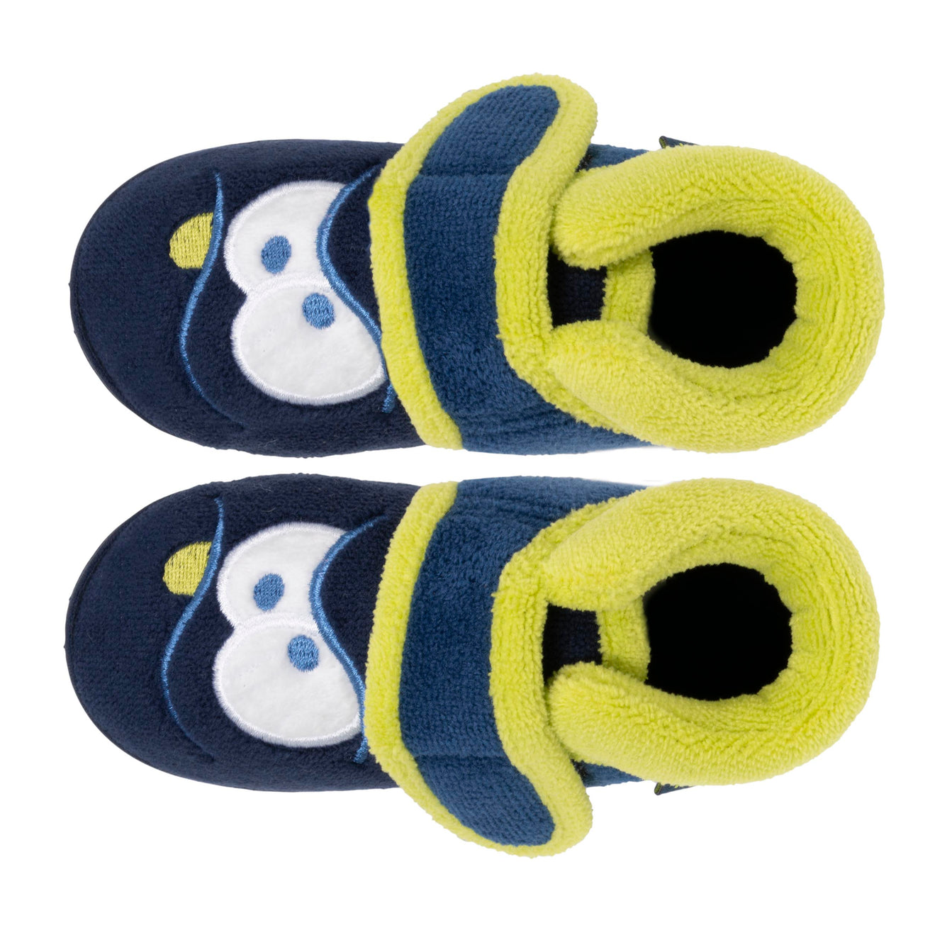 Chaussons bottillons scratch Bébé Marine monstre jaune