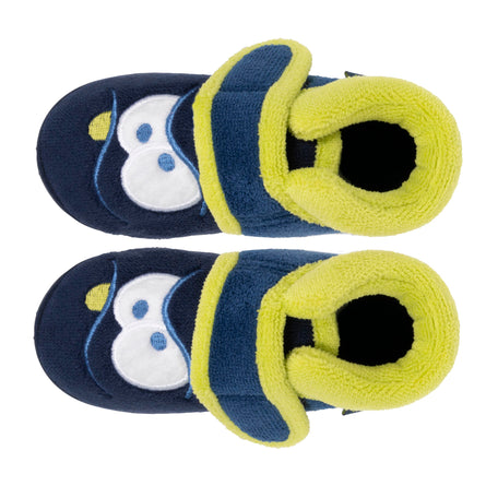Chaussons bottillons scratch Bébé Marine monstre jaune - Isotoner