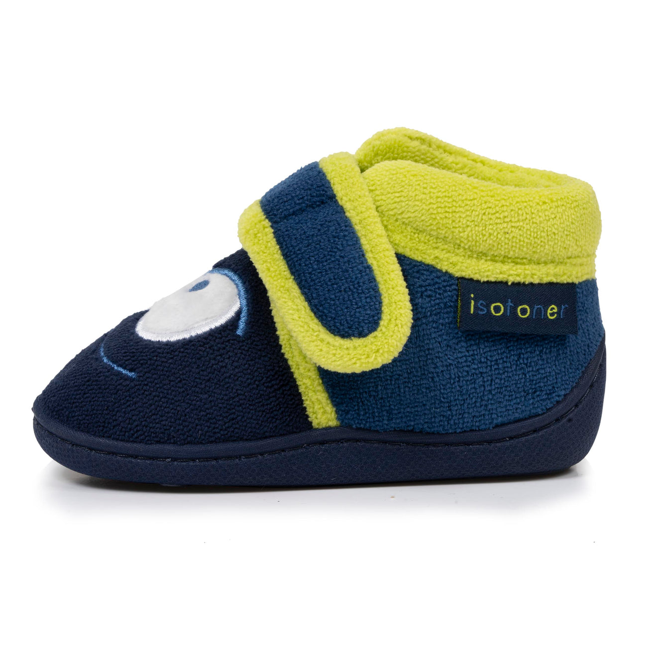 Chaussons bottillons scratch Bébé Marine monstre jaune