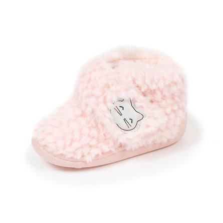 Chaussons bottillons scratch Bébé Rose chat - Isotoner