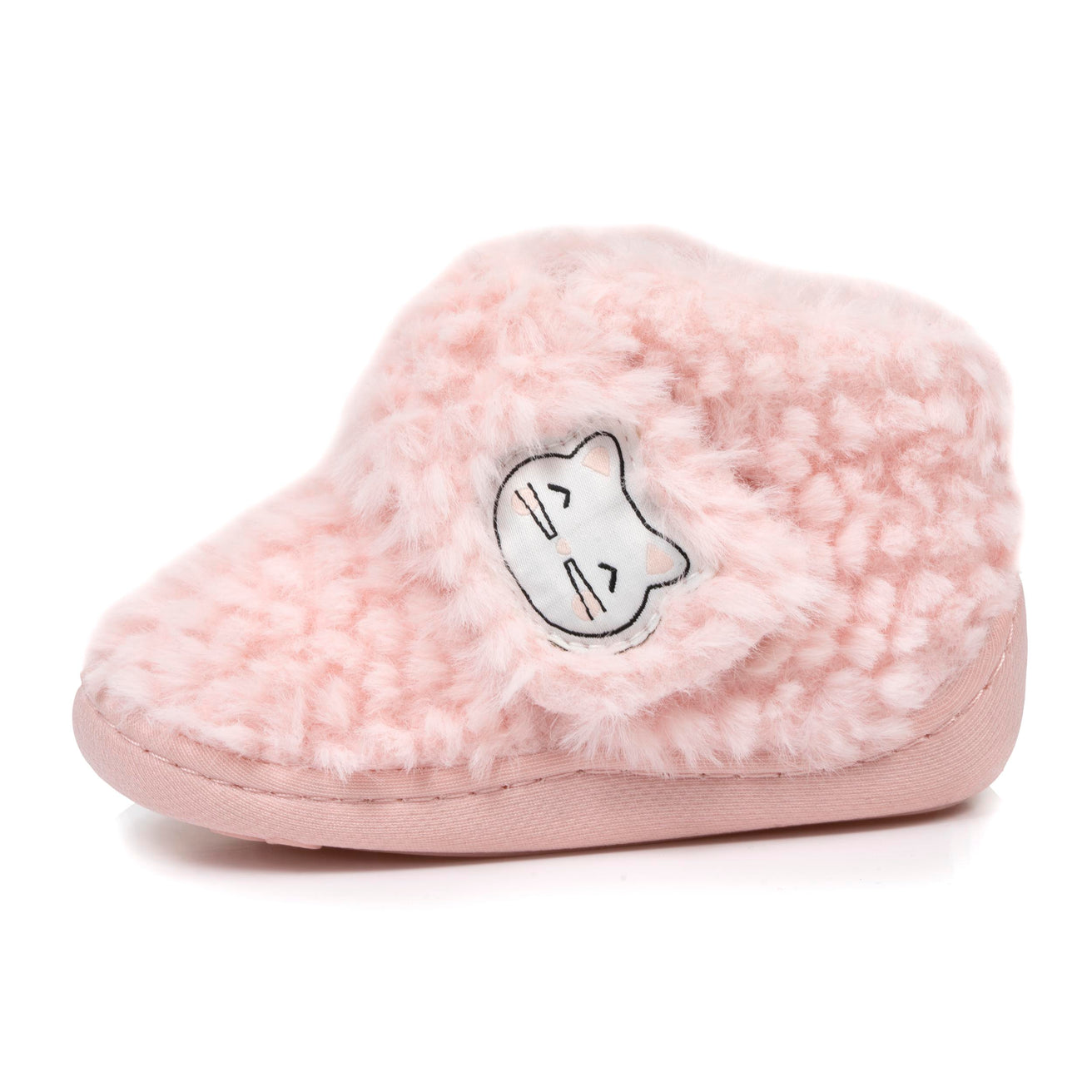 Chaussons bottillons scratch Bébé Rose chat