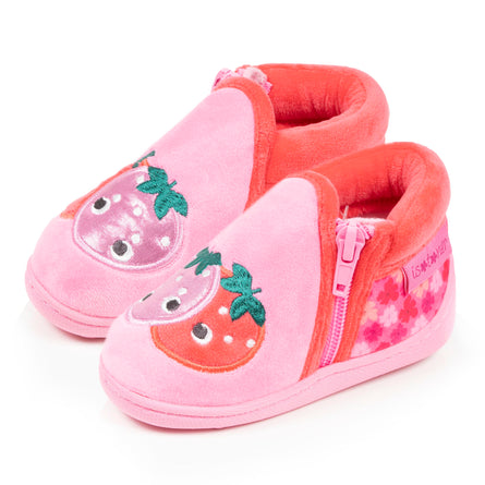 Chaussons bottillons zip Bébé fraise Rose - Isotoner