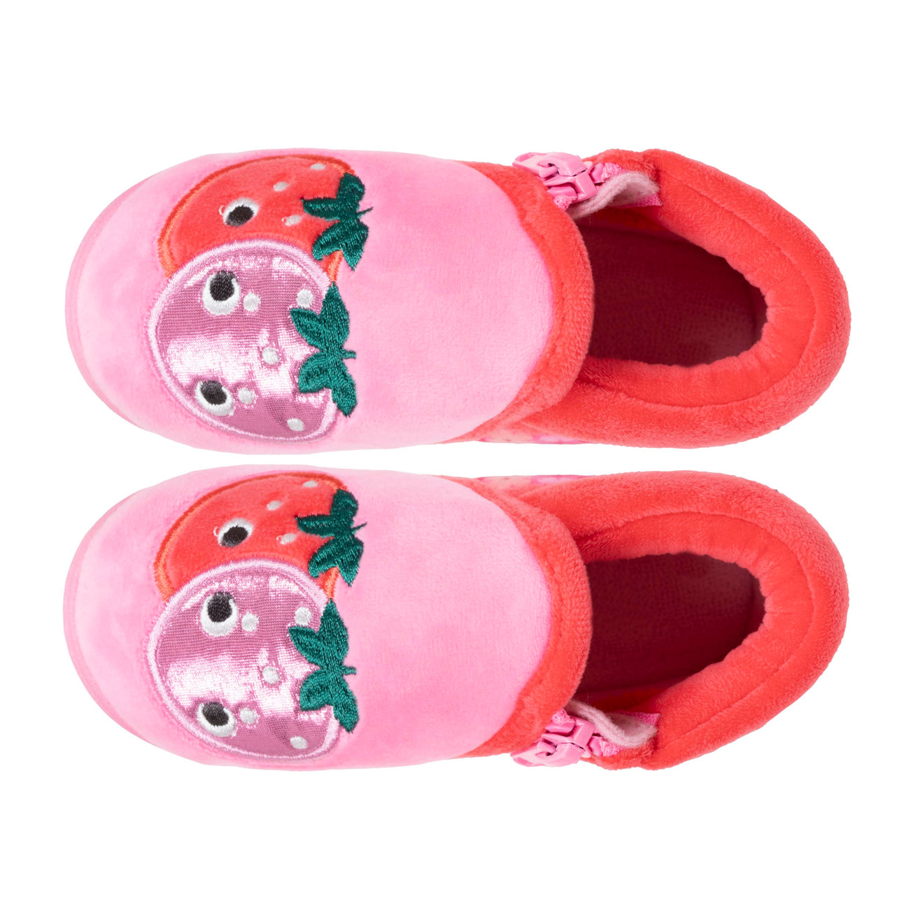 Chaussons bottillons zip Bébé fraise Rose