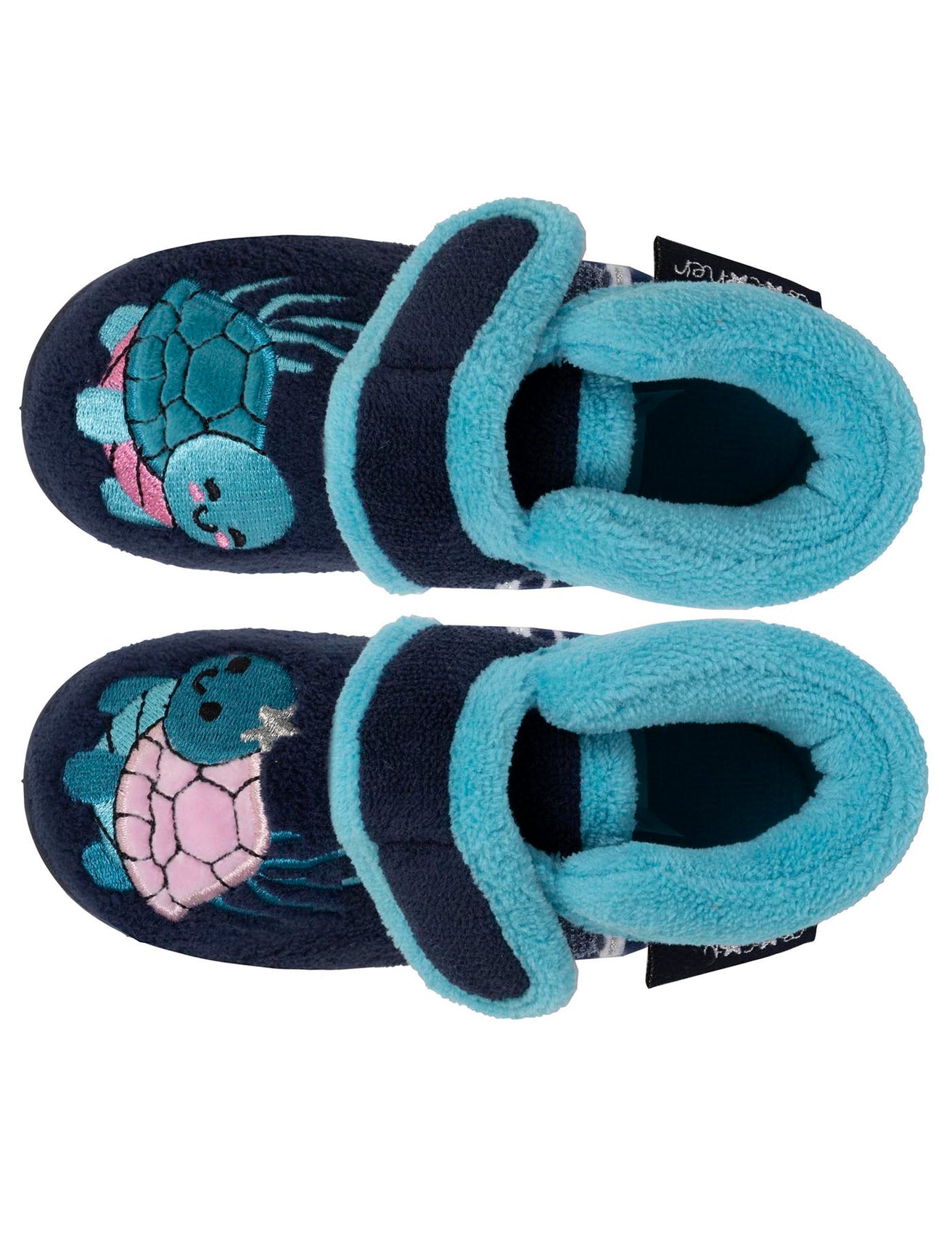 Chaussons bottillons velcro Enfant Marine Tortue