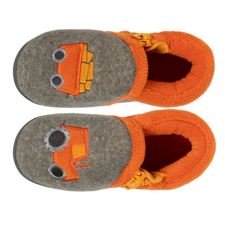 Chaussons bottillons zip Bébé tracteur Kaki chiné - Isotoner