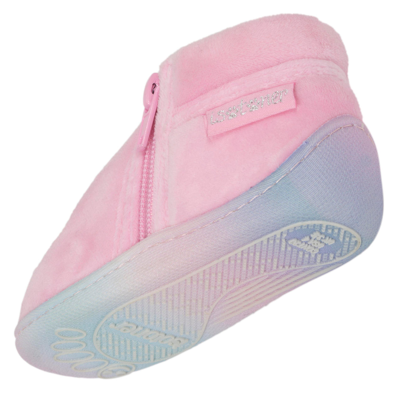 Chaussons bottillons zip Bébé Rose licorne