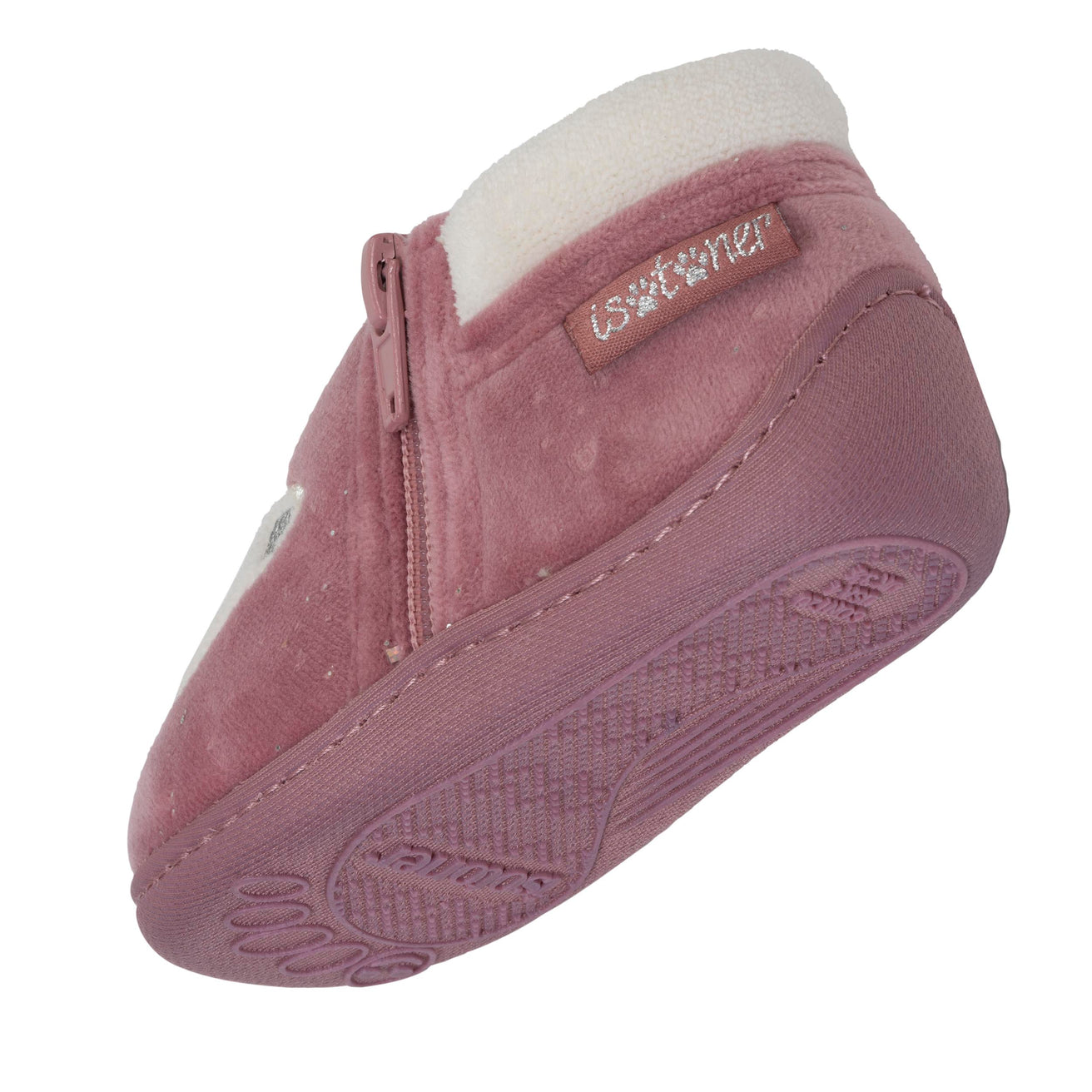 Chaussons bottillons zip Enfant Rose Chat