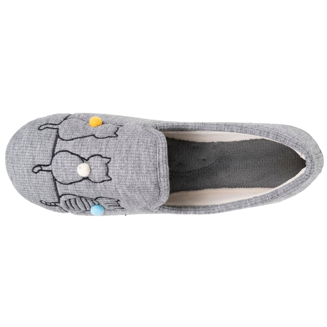 Chaussons charentaises Femme Chat fantaisie Gris irisé